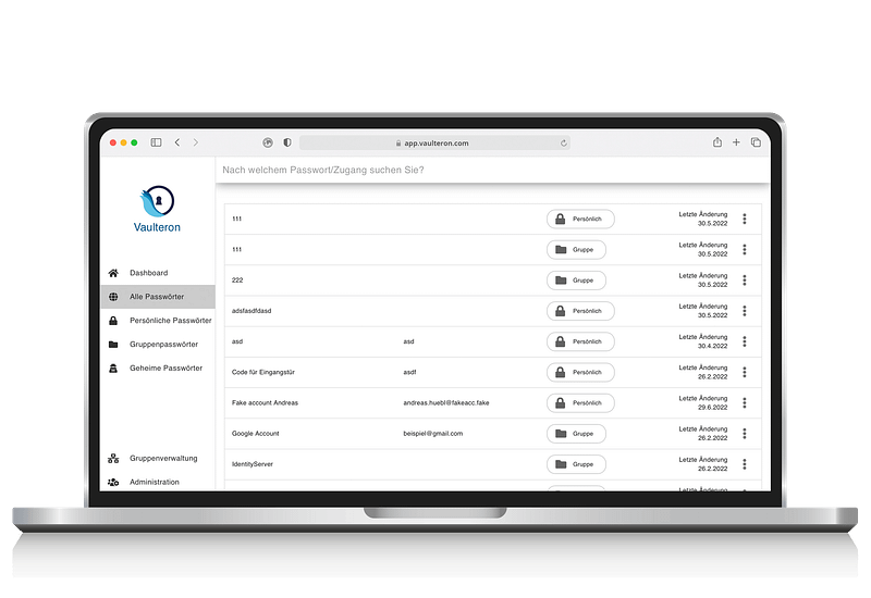 Business Vaulteron - Passwortmanager für Unternehmen und Privat