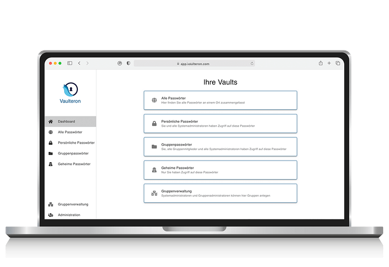 Privat Vaulteron - Passwortmanager für Unternehmen und Privat