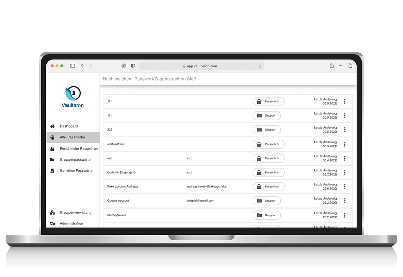 Produkte Vaulteron - Passwortmanager für Unternehmen und Privat